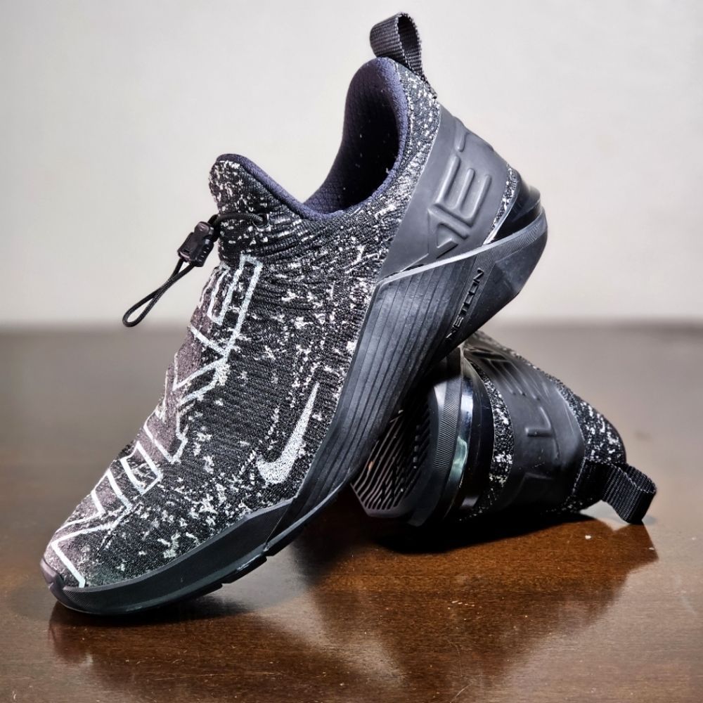 Nike Metcon React Flyknit Gym Training Shoes Black White BQ6044-010 Men's 10